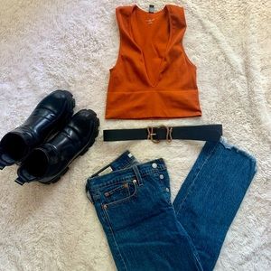 Seamless Plunge Top, Urban Outfitters